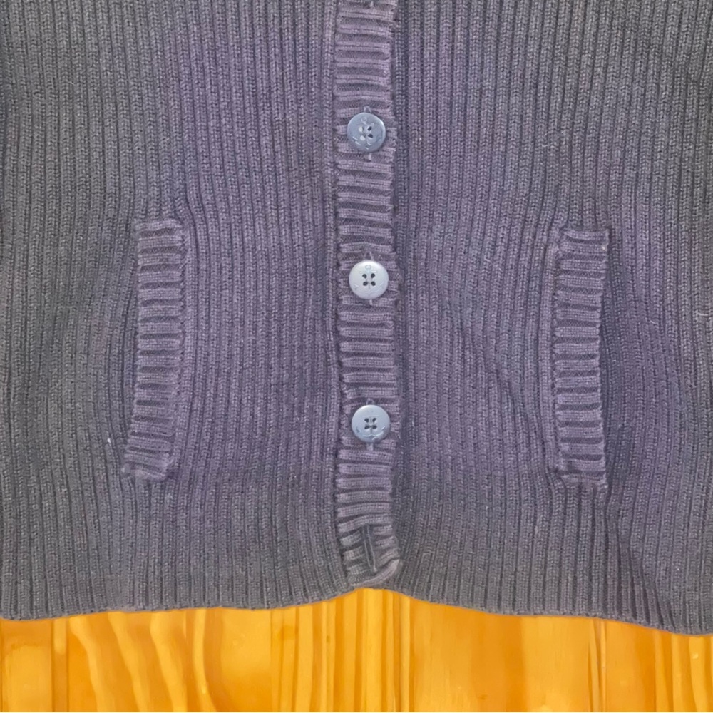 Ralph Lauren Navy Ribbed Button-Up Sweater Jacket - Picture 2 of 12